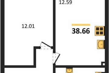 Фото №1: 1-комнатная квартира 38 м² - Краснодар, мкр. ЖК Тёплые Края, 