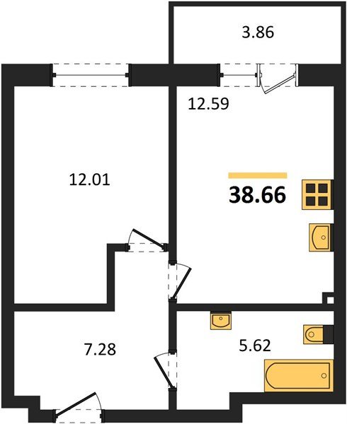 Фото №1: 1-комнатная квартира 38 м² - Краснодар, Прикубанский внутригородской округ, мкр. ЖК Тёплые Края