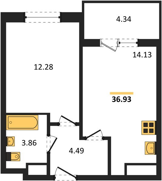 Фото №1: 1-комнатная квартира 36 м² - Краснодар, Прикубанский внутригородской округ, мкр. ЖК Тёплые Края
