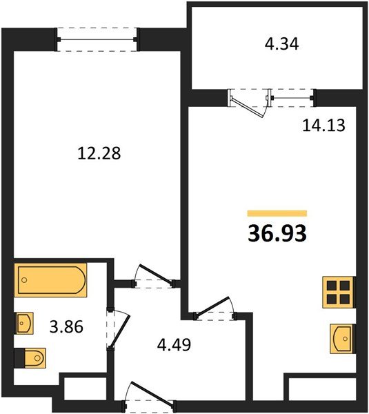 Фото №1: 1-комнатная квартира 37 м² - Краснодар, Прикубанский внутригородской округ, мкр. ЖК Тёплые Края