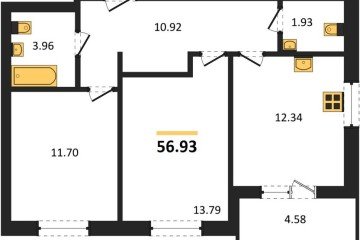 Фото №1: 2-комнатная квартира 58 м² - Краснодар, мкр. ЖК Тёплые Края, 