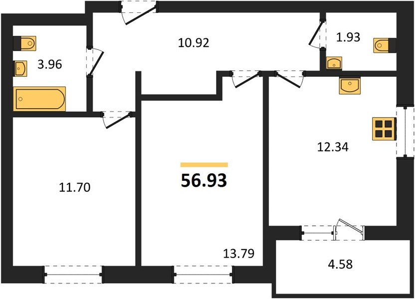 Фото №1: 2-комнатная квартира 58 м² - Краснодар, Прикубанский внутригородской округ, мкр. ЖК Тёплые Края