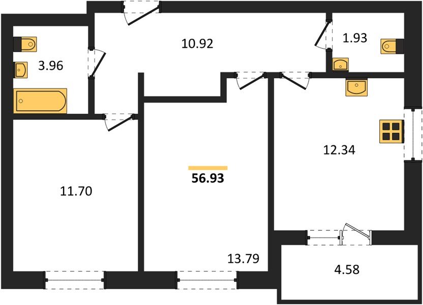 Фото №1: 2-комнатная квартира 56 м² - Краснодар, Прикубанский внутригородской округ, мкр. ЖК Тёплые Края
