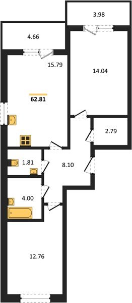 Фото №1: 2-комнатная квартира 62 м² - Краснодар, Прикубанский внутригородской округ, мкр. ЖК Тёплые Края