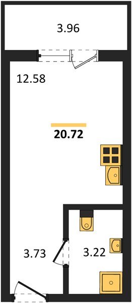 Фото №1: Студия 19 м² - Краснодар, Прикубанский внутригородской округ, мкр. ЖК Тёплые Края