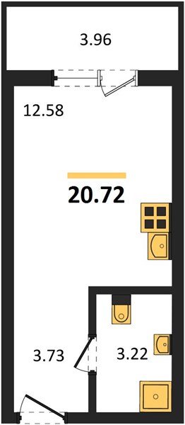 Фото №1: Студия 20 м² - Краснодар, Прикубанский внутригородской округ, мкр. ЖК Тёплые Края