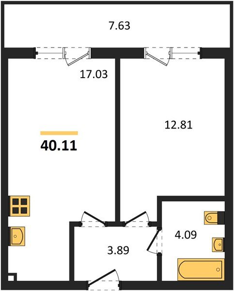 Фото №1: 1-комнатная квартира 39 м² - Краснодар, Прикубанский внутригородской округ, мкр. ЖК Тёплые Края