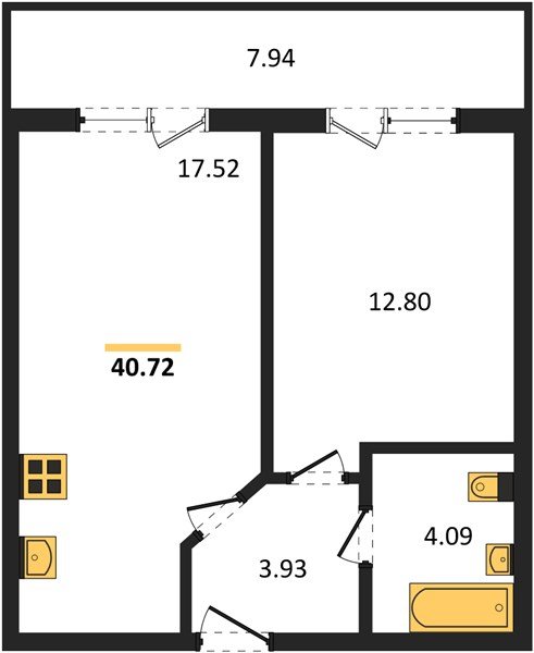 Фото №1: 1-комнатная квартира 40 м² - Краснодар, Прикубанский внутригородской округ, мкр. ЖК Тёплые Края