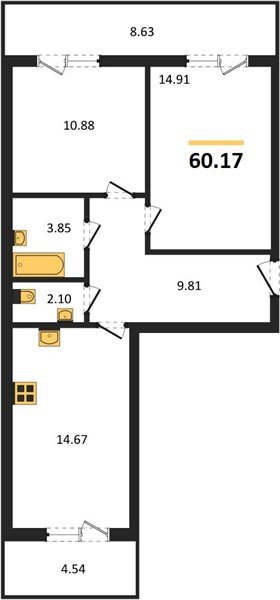 Фото №1: 2-комнатная квартира 60 м² - Краснодар, Прикубанский внутригородской округ, мкр. ЖК Тёплые Края