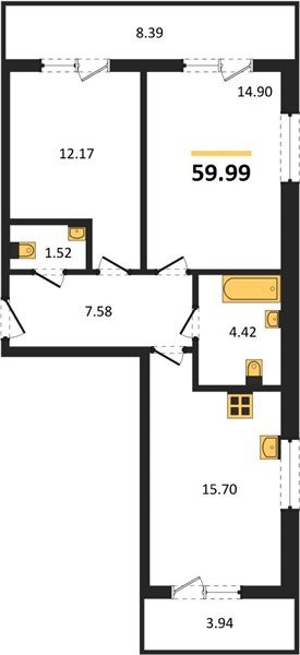 Фото №1: 2-комнатная квартира 60 м² - Краснодар, Прикубанский внутригородской округ, мкр. ЖК Тёплые Края