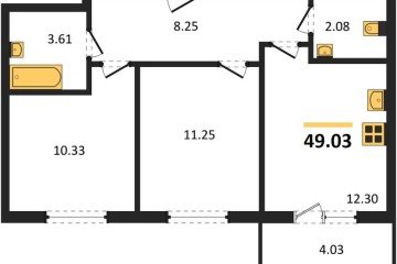 Фото №1: 2-комнатная квартира 48 м² - Краснодар, мкр. ЖК Тёплые Края, 
