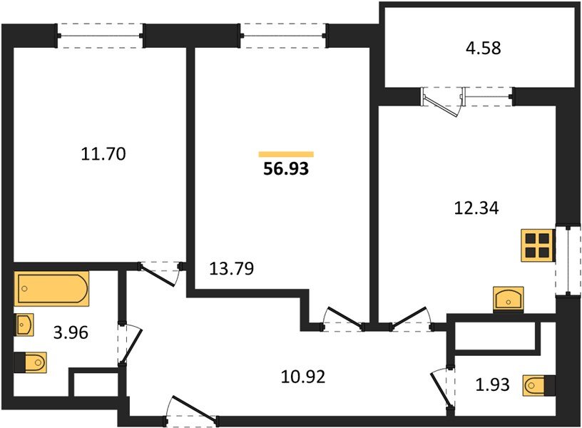 Фото №1: 2-комнатная квартира 56 м² - Краснодар, Прикубанский внутригородской округ, мкр. ЖК Тёплые Края