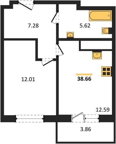 Фото №1: 1-комнатная квартира 37 м² - Краснодар, Прикубанский внутригородской округ, мкр. ЖК Тёплые Края