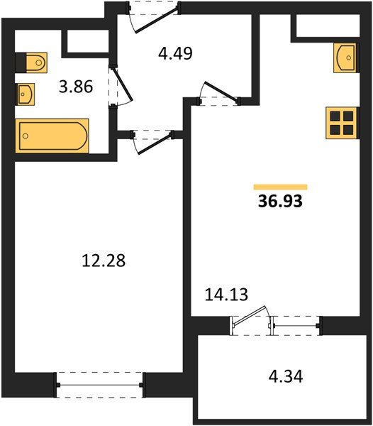 Фото №1: 1-комнатная квартира 36 м² - Краснодар, Прикубанский внутригородской округ, мкр. ЖК Тёплые Края