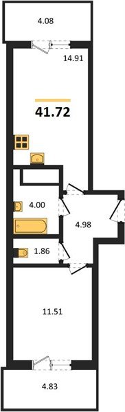 Фото №1: 1-комнатная квартира 41 м² - Краснодар, ЖК Тёплые Края