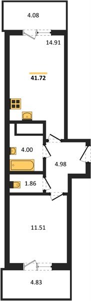 Фото №1: 1-комнатная квартира 41 м² - Краснодар, Прикубанский внутригородской округ, мкр. ЖК Тёплые Края