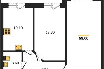 Фото №1: 2-комнатная квартира 58 м² - Пригородный, мкр. жилой комплекс Сиреневый Бульвар, 