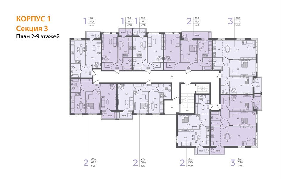 Фото №8: 2-комнатная квартира 51 м² - Пригородный, жилой комплекс Сиреневый Бульвар, 