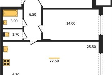 Фото №1: 2-комнатная квартира 77 м² - Пригородный, мкр. жилой комплекс Сиреневый Бульвар, 