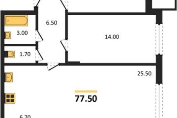 Фото №1: 2-комнатная квартира 77 м² - Пригородный, мкр. жилой комплекс Сиреневый Бульвар, 
