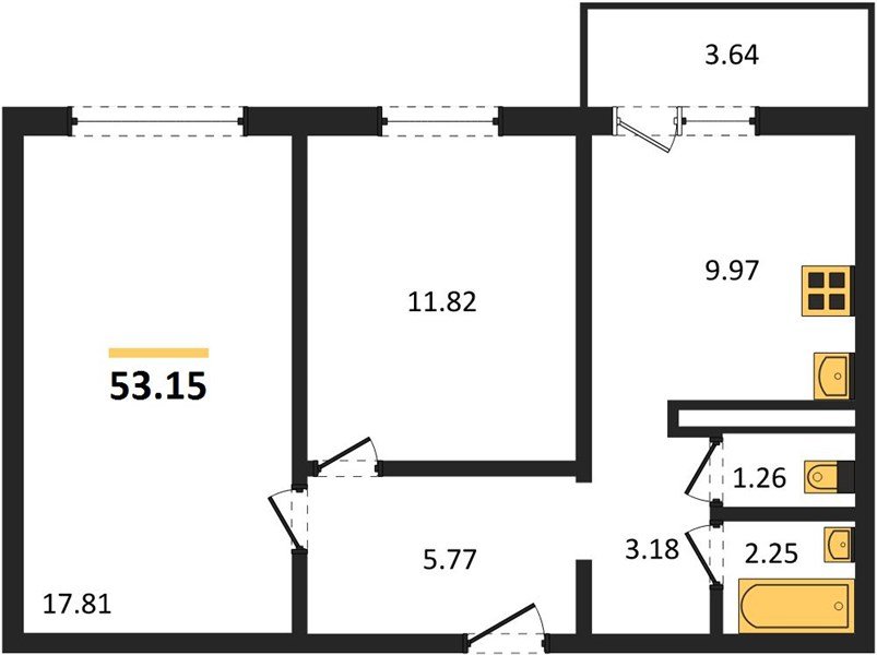 Фото №1: 2-комнатная квартира 53 м² - Кропоткин, 1-й, мкр. жилой комплекс Романовский