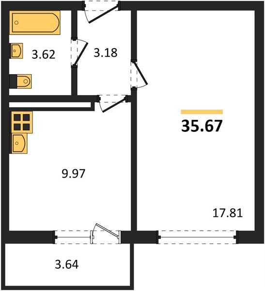 Фото №1: 1-комнатная квартира 35 м² - Кропоткин, жилой комплекс Романовский, 