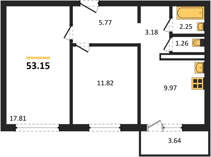 Фото №1: 2-комнатная квартира 53 м² - Кропоткин, жилой комплекс Романовский, 