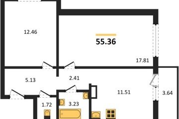 Фото №1: 2-комнатная квартира 55 м² - Кропоткин, мкр. жилой комплекс Романовский, 