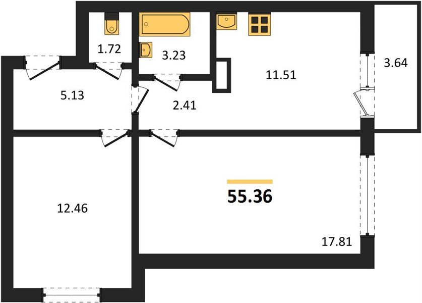 Фото №1: 2-комнатная квартира 55 м² - Кропоткин, 1-й, мкр. жилой комплекс Романовский
