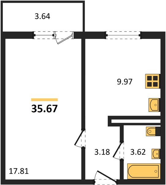 Фото №1: 1-комнатная квартира 35 м² - Кропоткин, жилой комплекс Романовский, 