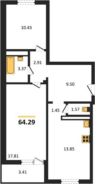 Фото №1: 2-комнатная квартира 64 м² - Кропоткин, жилой комплекс Романовский, 