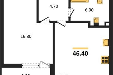 Фото №1: 1-комнатная квартира 46 м² - Краснодар, мкр. Прикубанский внутригородской округ, ул. им. Мурата Ахеджака, 26