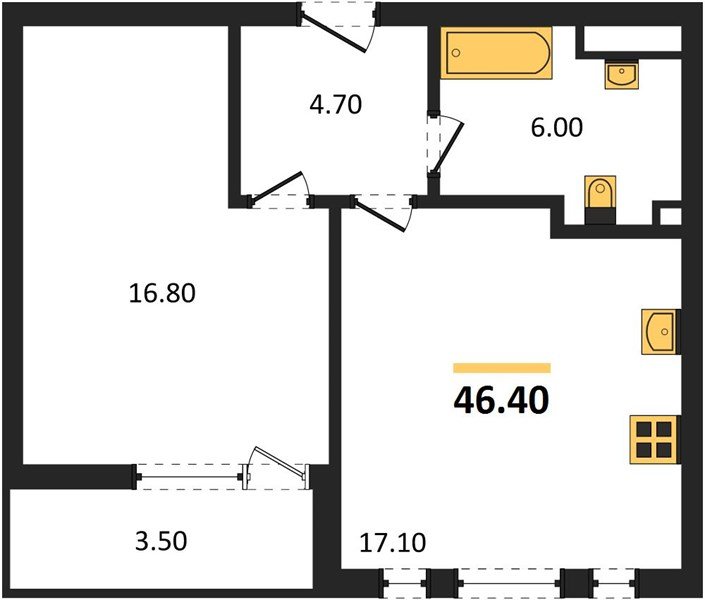 Фото №1: 1-комнатная квартира 46 м² - Краснодар, ЖК Эрмитаж, жилой комплекс Эрмитаж, мкр. Прикубанский внутригородской округ, ул. им. Мурата Ахеджака, 26