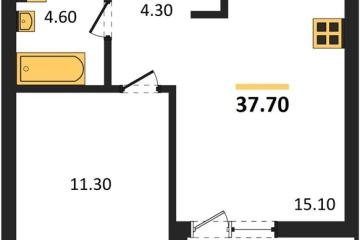 Фото №1: 1-комнатная квартира 37 м² - Краснодар, мкр. ЖК Эрмитаж, ул. им. Мурата Ахеджака, 26