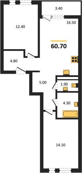 Фото №1: 2-комнатная квартира 60 м² - Краснодар, Прикубанский внутригородской округ, мкр. ЖК Эрмитаж, ул. им. Мурата Ахеджака, 26