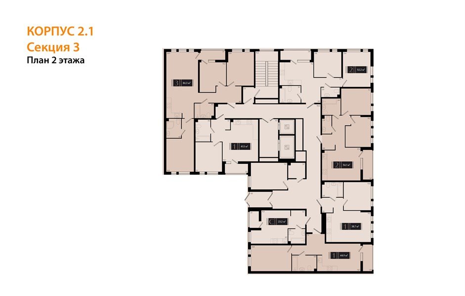 Фото №8: 2-комнатная квартира 52 м² - Краснодар, ЖК Эрмитаж, жилой комплекс Эрмитаж, мкр. Прикубанский внутригородской округ, ул. им. Мурата Ахеджака, 26