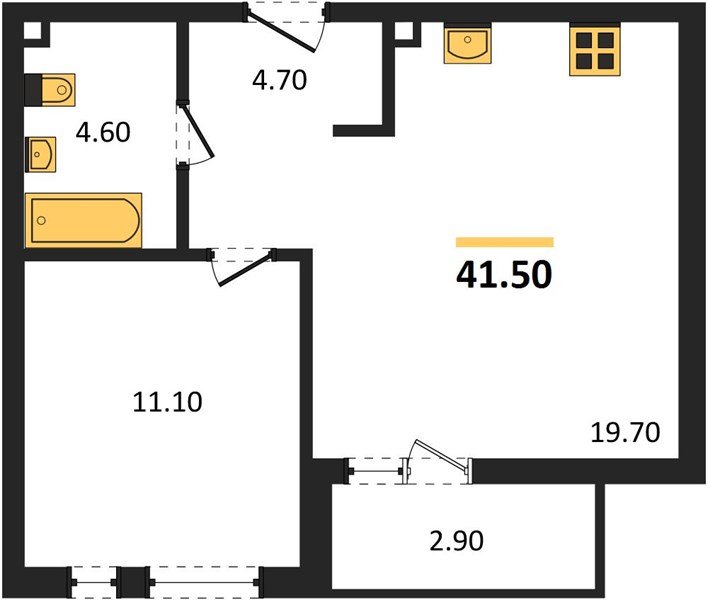 Фото №1: 1-комнатная квартира 41 м² - Краснодар, Прикубанский внутригородской округ, мкр. ЖК Эрмитаж, ул. им. Мурата Ахеджака, 26