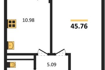 Фото №1: 1-комнатная квартира 45 м² - Краснодар, мкр. жилой комплекс Кино, ул. Уральская, 100/5