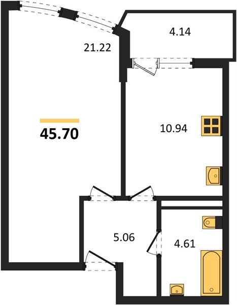 Фото №1: 1-комнатная квартира 45 м² - Краснодар, Хлопчато-бумажный Комбинат, Карасунский внутригородской округ, мкр. жилой комплекс Кино, ул. Уральская, 100/5