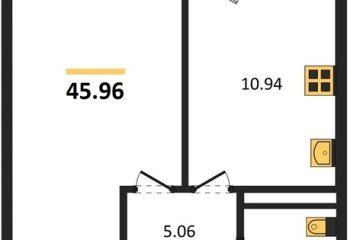 Фото №1: 1-комнатная квартира 45 м² - Краснодар, мкр. жилой комплекс Кино, ул. Уральская, 100/5