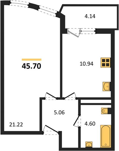 Фото №1: 1-комнатная квартира 45 м² - Краснодар, жилой комплекс Кино, ул. Уральская, 100/5
