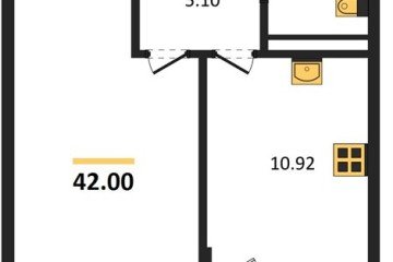 Фото №1: 1-комнатная квартира 42 м² - Краснодар, мкр. жилой комплекс Кино, ул. Уральская, 100/5