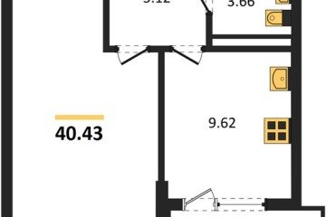 Фото №1: 1-комнатная квартира 43 м² - Краснодар, мкр. жилой комплекс Кино, ул. Уральская, 100/5