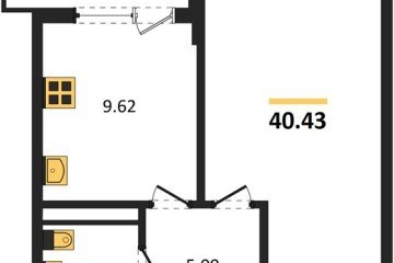 Фото №1: 1-комнатная квартира 43 м² - Краснодар, мкр. жилой комплекс Кино, ул. Уральская, 100/5