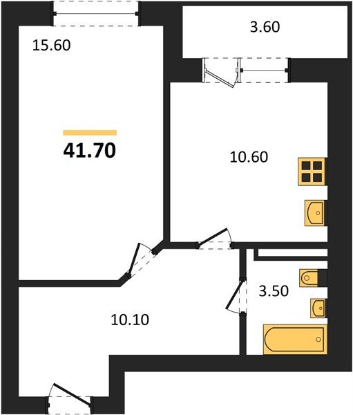 Фото №1: 1-комнатная квартира 41 м² - Горячий Ключ, Городская Больница, ул. Ярославского, 100В