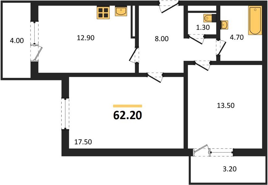 Фото №1: 2-комнатная квартира 62 м² - Краснодар, ЖК Бауинвест, ЖК Парк у Дома, жилой комплекс Бауинвест, Прикубанский внутригородской округ, мкр. жилой комплекс Парк У Дома, ул. Героев-Разведчиков, 11
