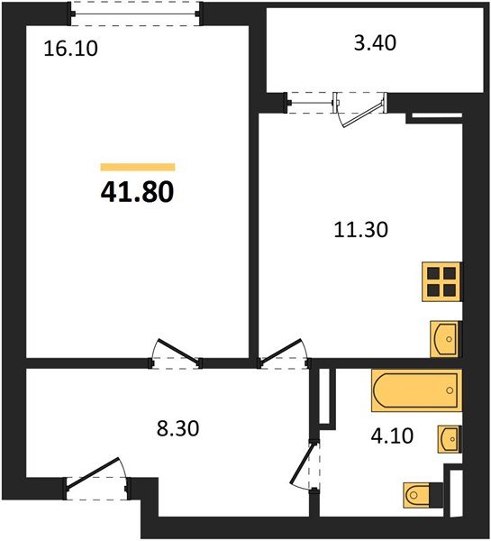 Фото №1: 1-комнатная квартира 41 м² - Краснодар, ЖК Бауинвест, ЖК Парк у Дома, жилой комплекс Бауинвест, Прикубанский внутригородской округ, мкр. жилой комплекс Парк У Дома, ул. Героев-Разведчиков, 11