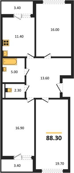 Фото №1: 3-комнатная квартира 87 м² - Краснодар, жилой комплекс Парк У Дома, ул. Героев-Разведчиков, 11