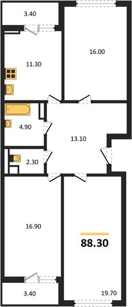Фото №1: 3-комнатная квартира 88 м² - Краснодар, ЖК Бауинвест, ЖК Парк у Дома, жилой комплекс Бауинвест, Прикубанский внутригородской округ, мкр. жилой комплекс Парк У Дома, ул. Героев-Разведчиков, 11