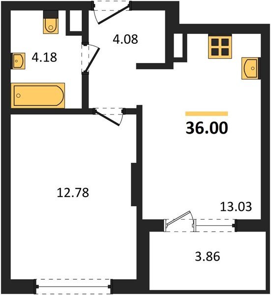 Фото №1: 1-комнатная квартира 36 м² - Краснодар, жилой комплекс Друзья, 